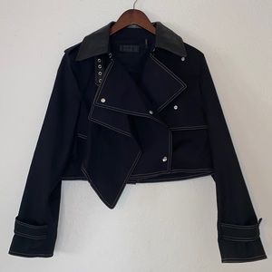 HELMUT LANG Contrast Stitching Crop Trench Coat Size Small